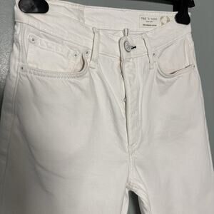 rag & bone Women’s Alex High-Rise Straight Organic Cotton White Jeans Pants 26